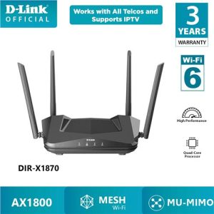 DLINK AC 1800 WIFI 6 DUAL BAND Gigabit MESH - DIR-X1870