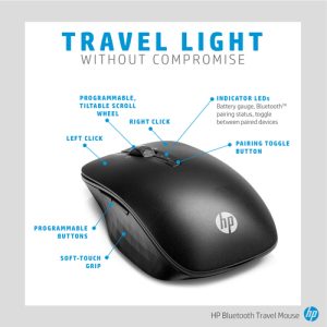 Mouse HP Travel 5 botones inalámbrico Bluetooth 4.0 para Chromebook 14 - 6SP30AA