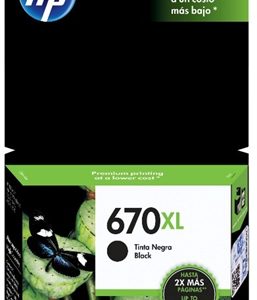 Cartucho de tinta HP 670XL Negro 550 Páginas 3525 - CZ117A