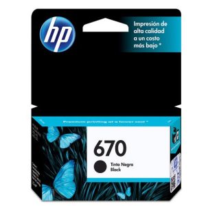Cartucho de Tinta  HP 670 Negro 250 Páginas 3525 - CZ113A