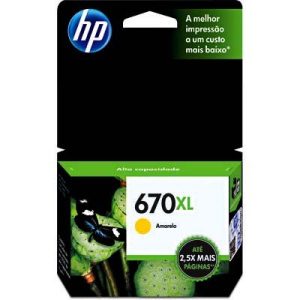 Cartucho de tinta HP 670XL Amarillo 750 Páginas 3525 - CZ120A