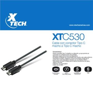 Cable tipo C MACHO/MACHO 3 METROS XTC-530 - XTECH