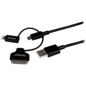 Cable STARTECH de 1m Lightning Dock de 30 pines o Micro USB a USB pa - LTADUB1MB