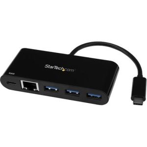 STARTECH Hub Concentrador USB 3.0 USB-C de 3 Puertos con Ethernet - HB30C3AGEPD