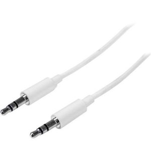 Cable STARTECH 1m 1 metro Slim Delgado de Audio Estéreo Mini Jack Pl - MU1MMMSWH