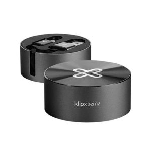 Cable retractil USB-C a USB-A 2.1Amp cable plano negro - KAC-110BK - klipX