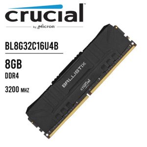 CRUCIAL MEMORIA 8GB DDR4 3200 DIMM PC4-25600 CL16 SIN BÚFER NO EC -  BL8G32C16U4B -