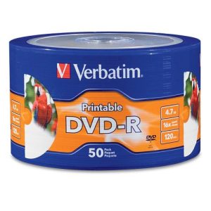 DVD-R VERBATIM IMPRIMIBLE 4.7GB BULK 50 UNIDADES 16X 97167